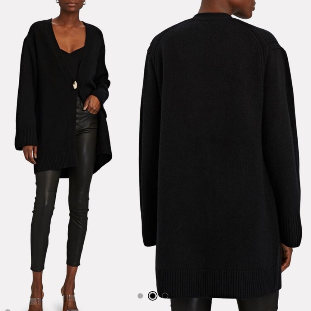 GALVAN Pearl Wool-Cashmere Cardigan in Black